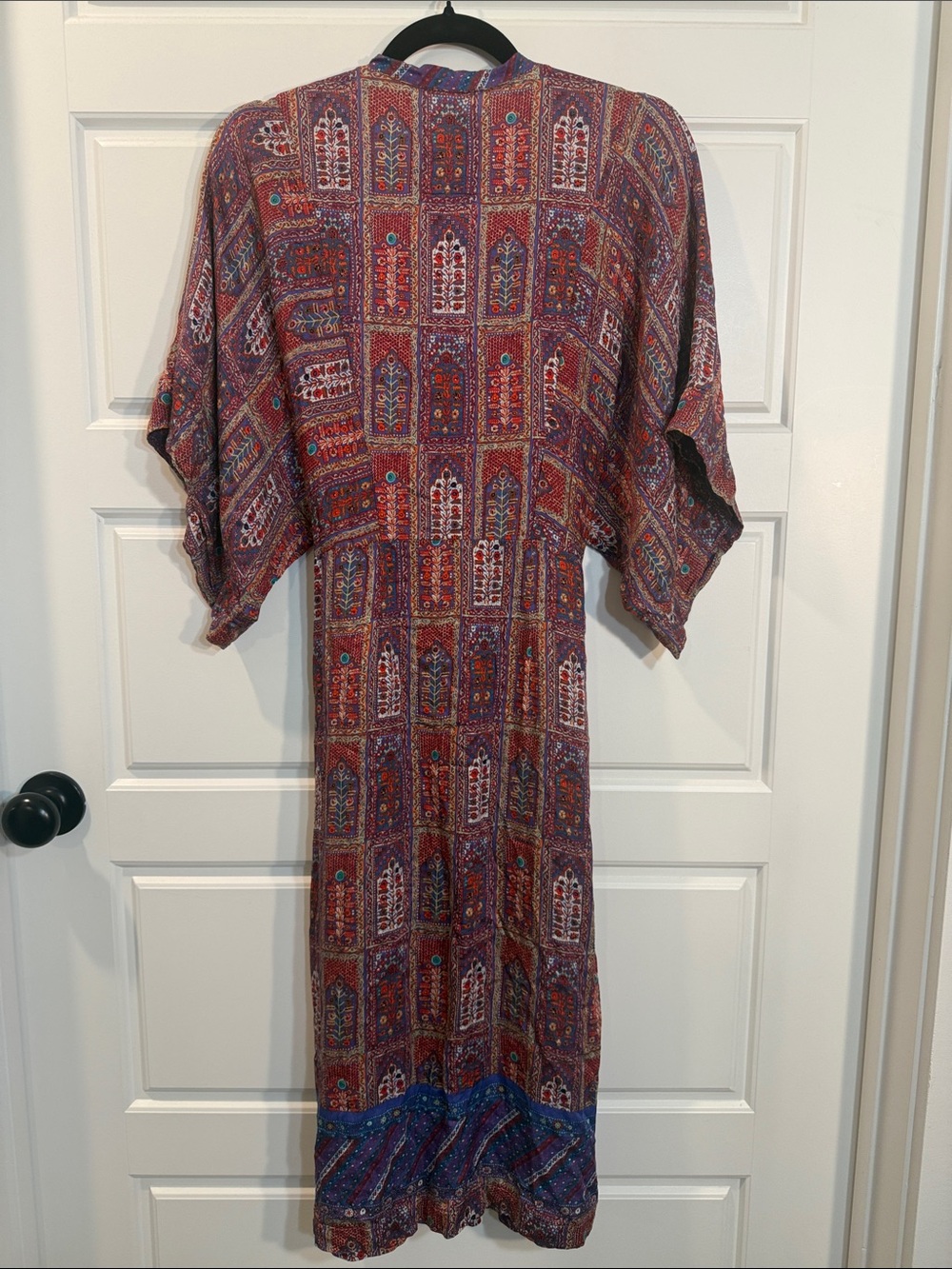 Tiny Anthropologie Omina Kimono Bohemian Print V Neck midi Dress size Medium - Picture 9 of 9